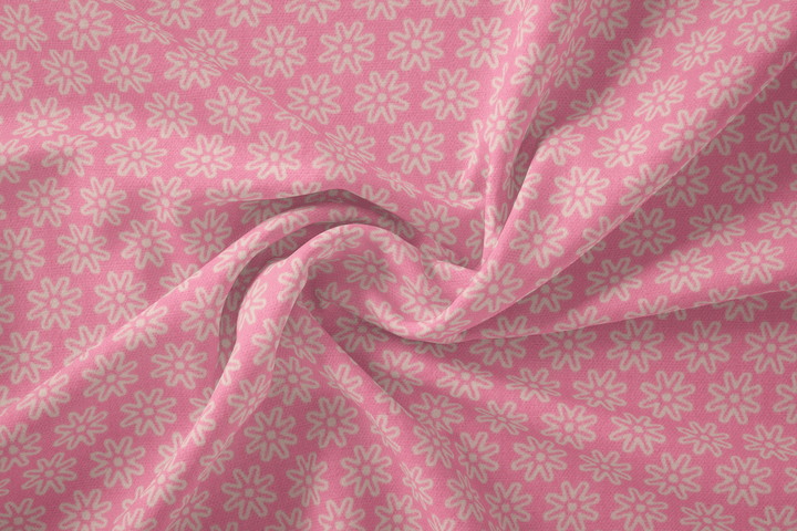 Baumwolle Gänseblümchen // weiß auf rosa
