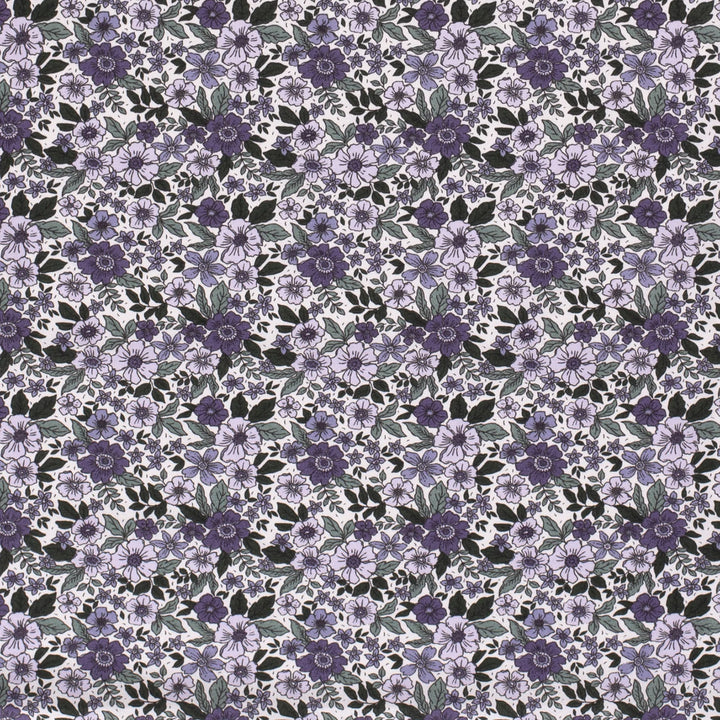 Baumwolle Poplin Blumen // lila